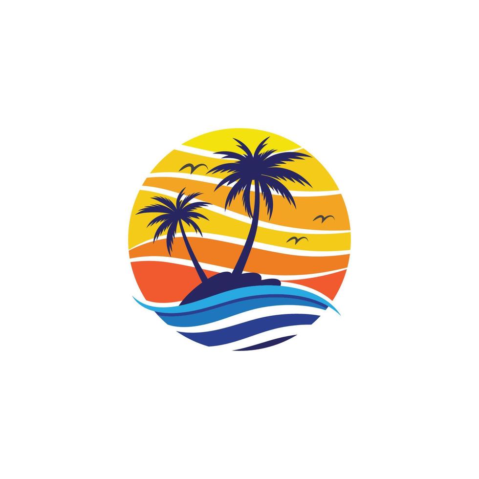 palmboom zomer logo sjabloon vector