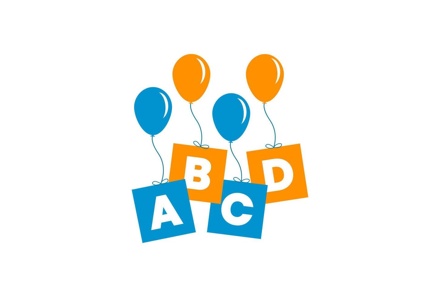 logo brief abcd met ballon kleurrijk willekeurig, perfect met onderwijs logo, kinderen bedrijf vector