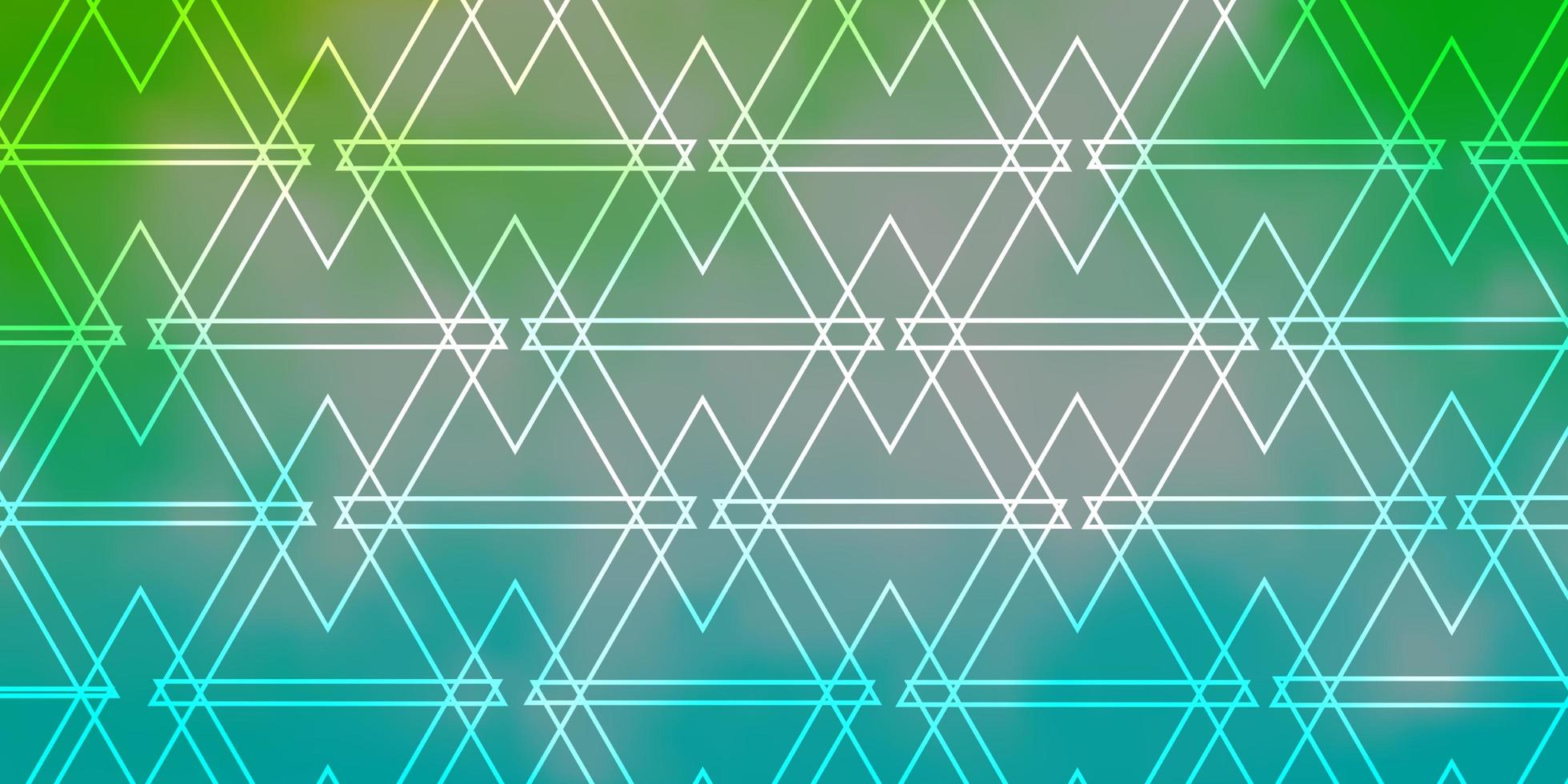 lichtblauw, groen vectorpatroon met lijnen, driehoeken. vector