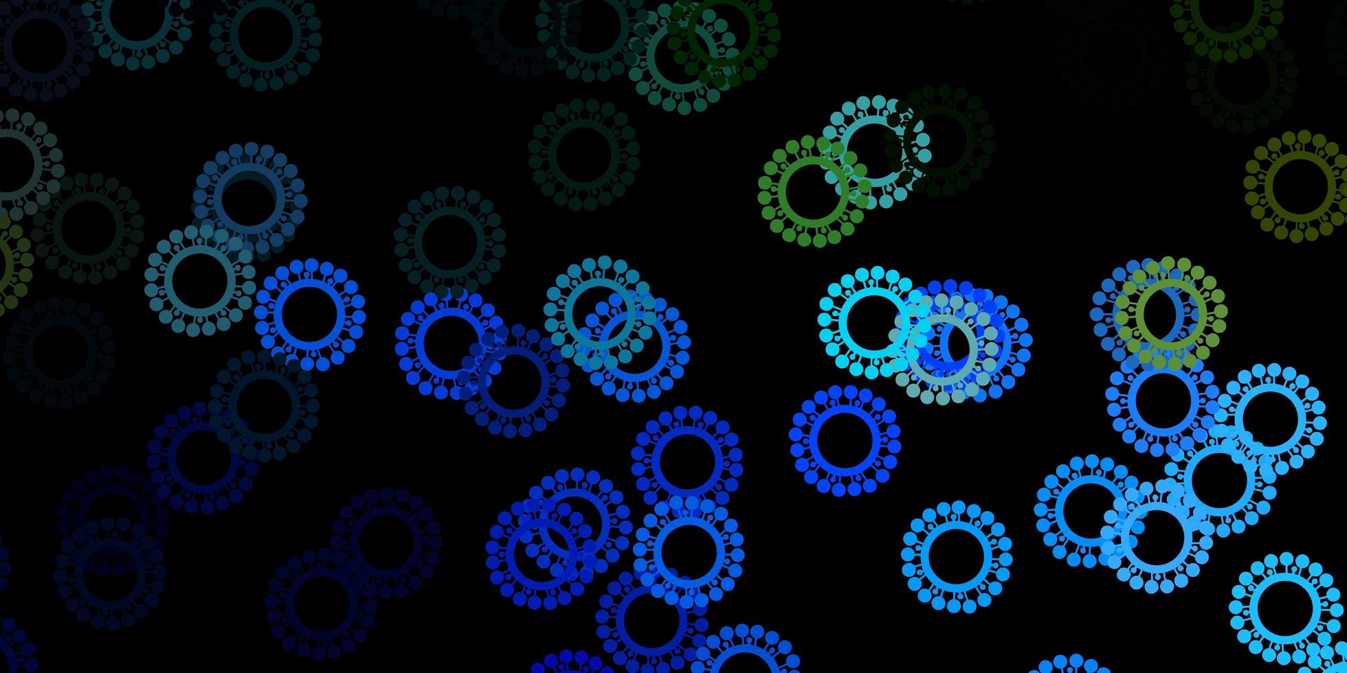 donkerblauwe, groene vectortextuur met ziektesymbolen vector