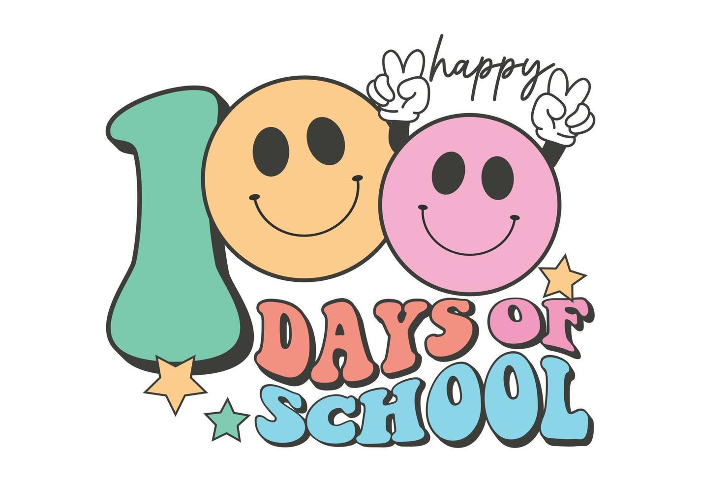 100 dagen van school, terug naar school- vector