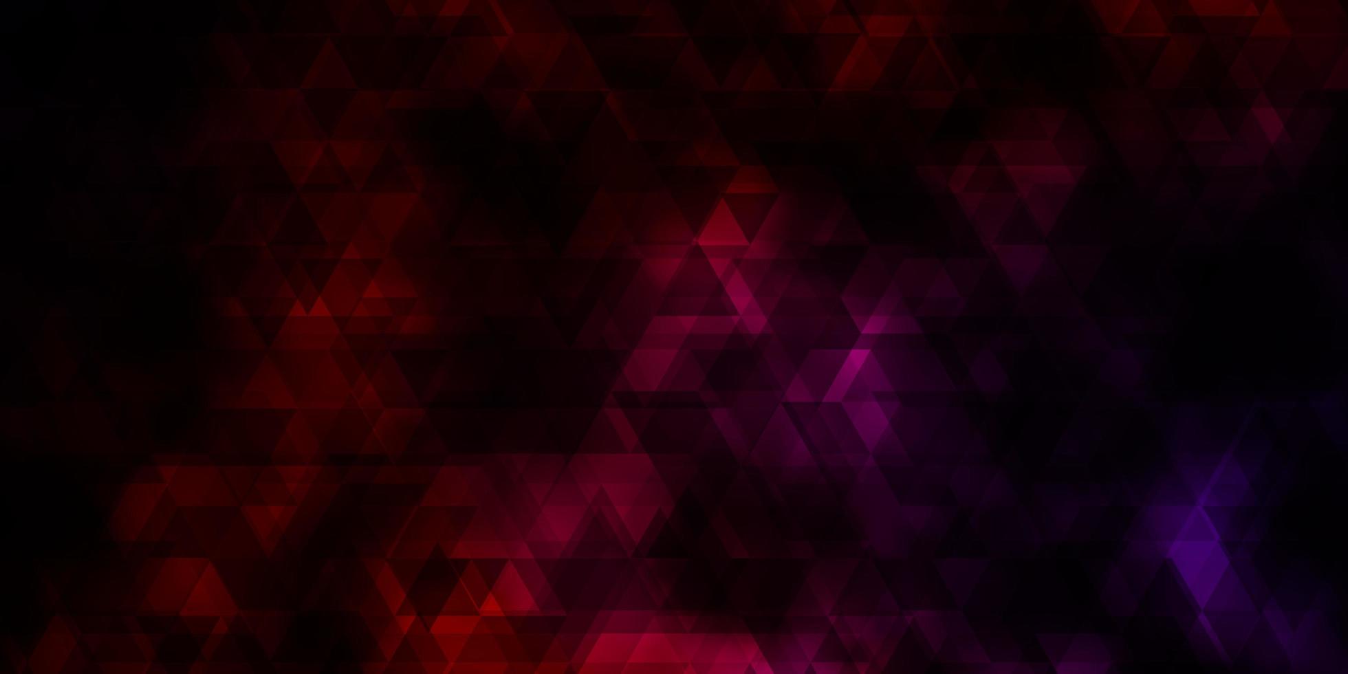 donkerroze, rode vectorachtergrond met lijnen, driehoeken. vector