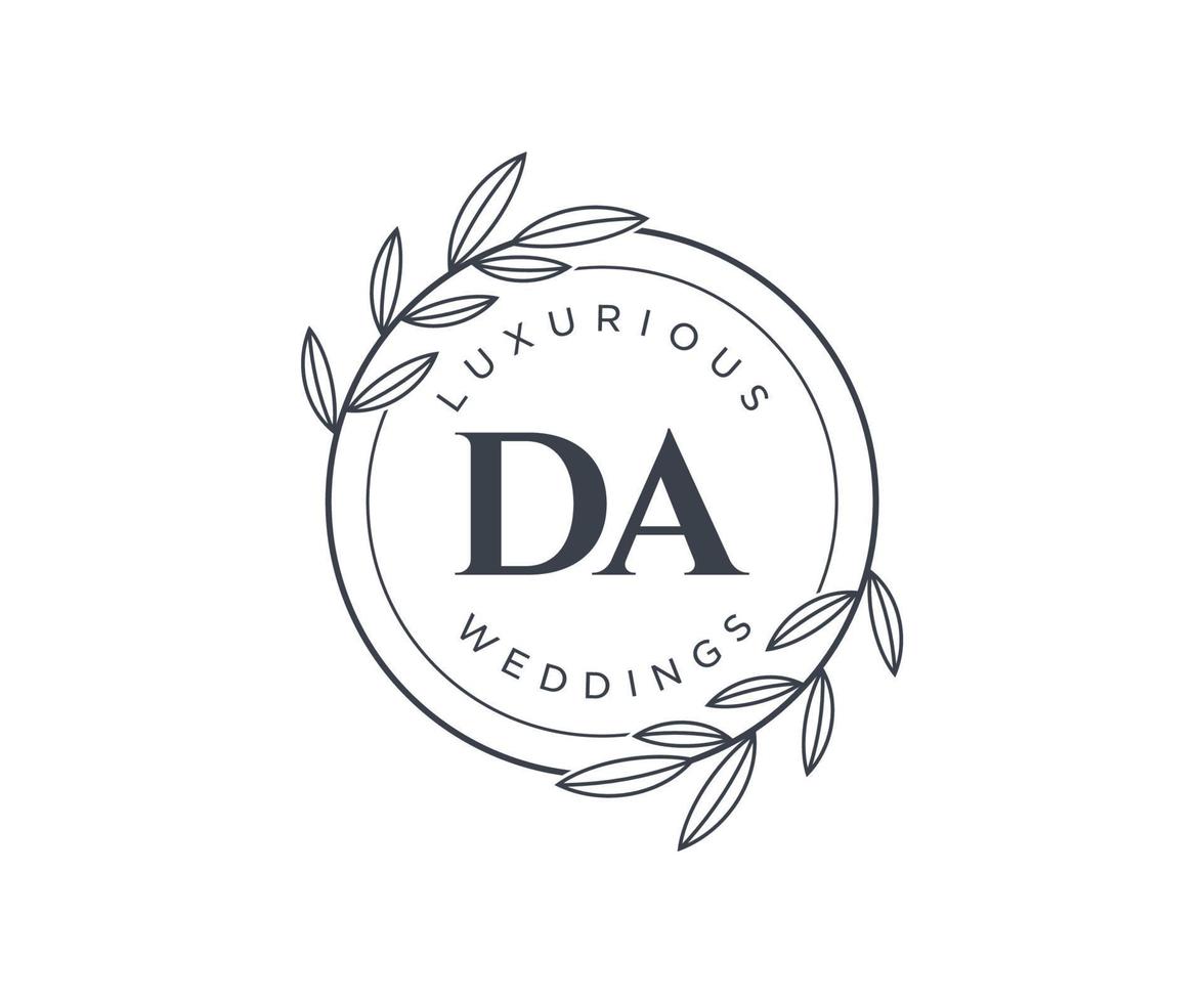 da initialen brief bruiloft monogram logos sjabloon, hand- getrokken modern minimalistisch en bloemen Sjablonen voor uitnodiging kaarten, opslaan de datum, elegant identiteit. vector