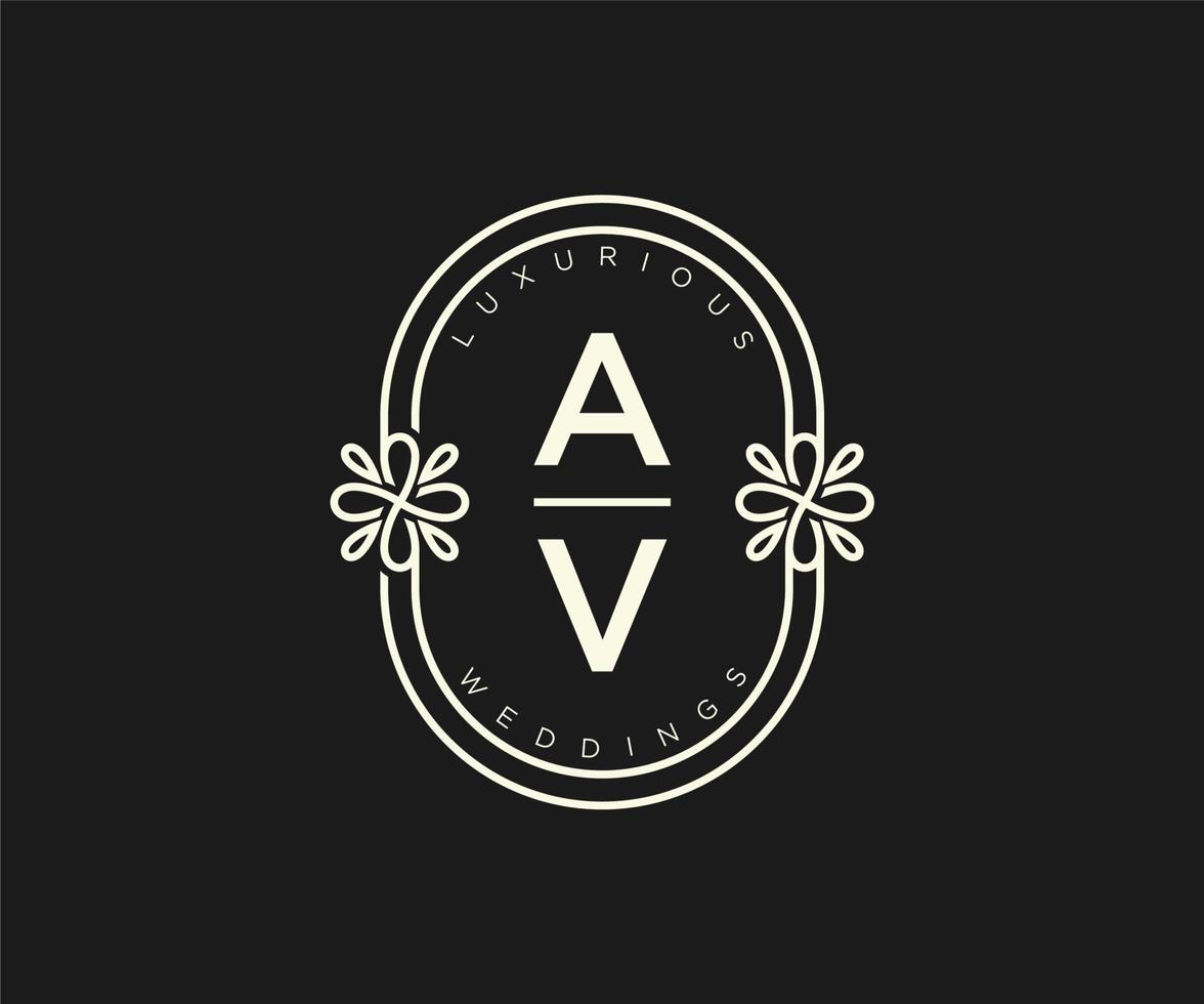 av initialen brief bruiloft monogram logos sjabloon, hand- getrokken modern minimalistisch en bloemen Sjablonen voor uitnodiging kaarten, opslaan de datum, elegant identiteit. vector