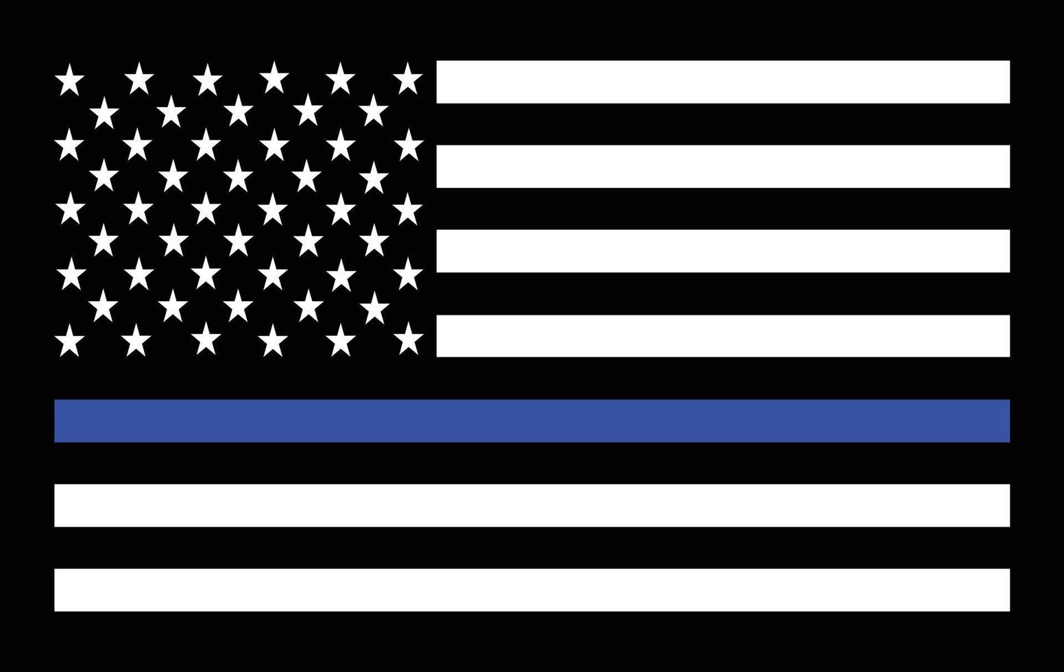 Politie officier dun blauw lijn vlag ontwerp vector