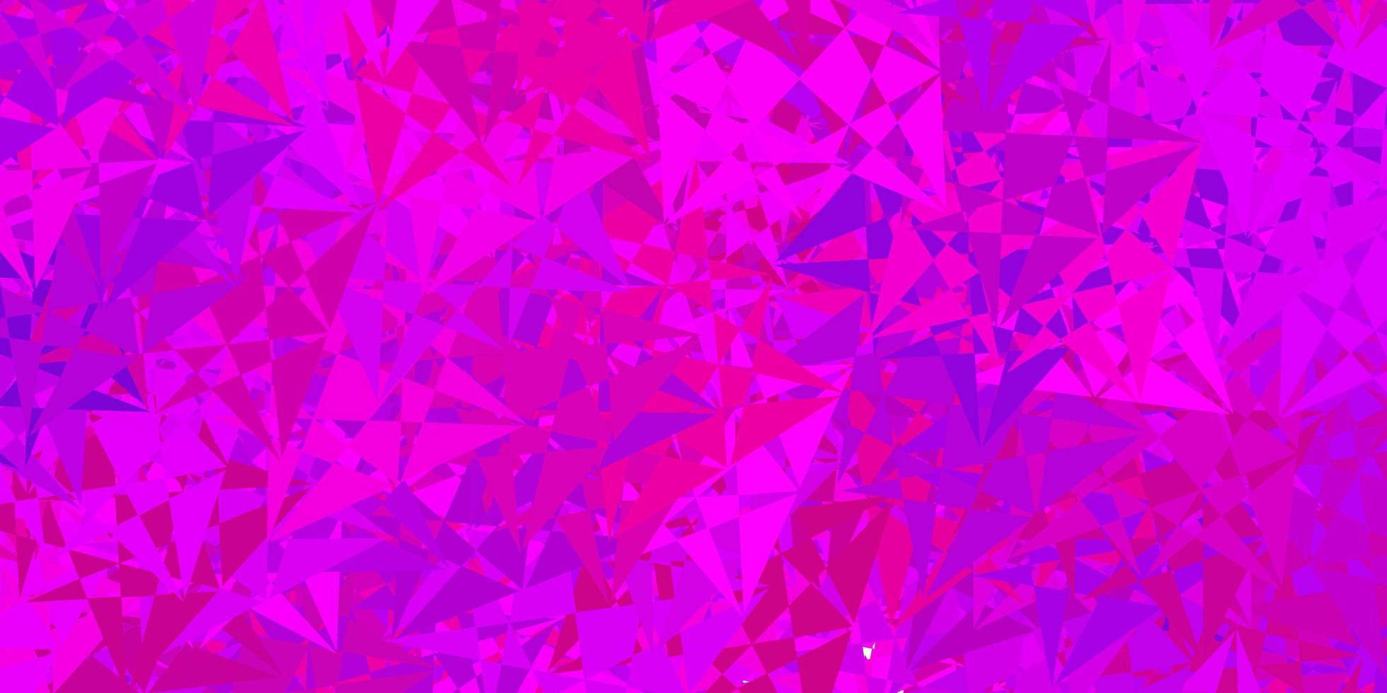 donkerpaarse, roze vectorlay-out met driehoeksvormen. vector