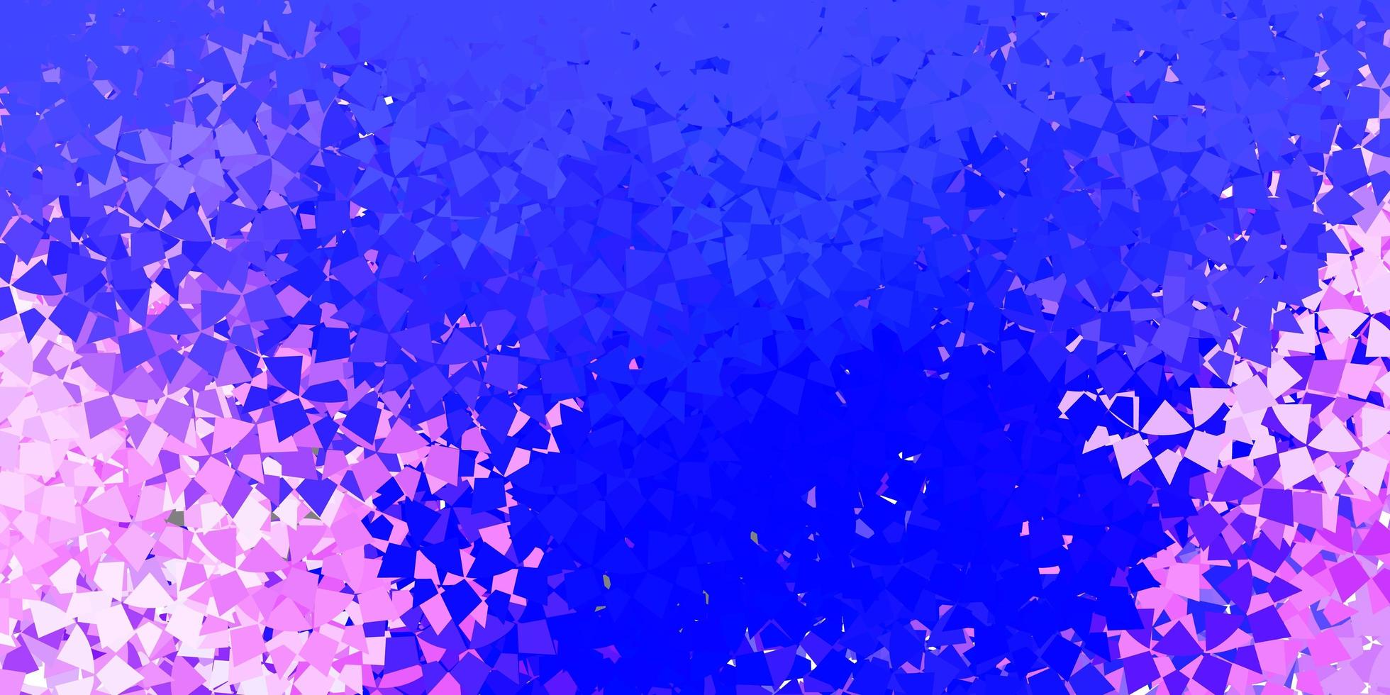 lichtroze, blauw vectorpatroon met veelhoekige vormen. vector