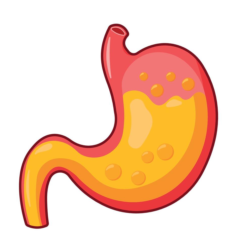 maag met gas- icoon voor menselijk anatomie orgaan symbool vector illustratie