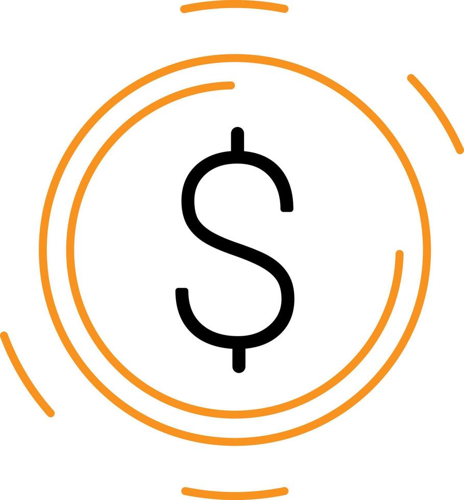 dollar teken icoon en symbool, opslaan geld icoon, salaris geld, investeren financiën dollar, lijn symbolen Aan wit achtergrond vector