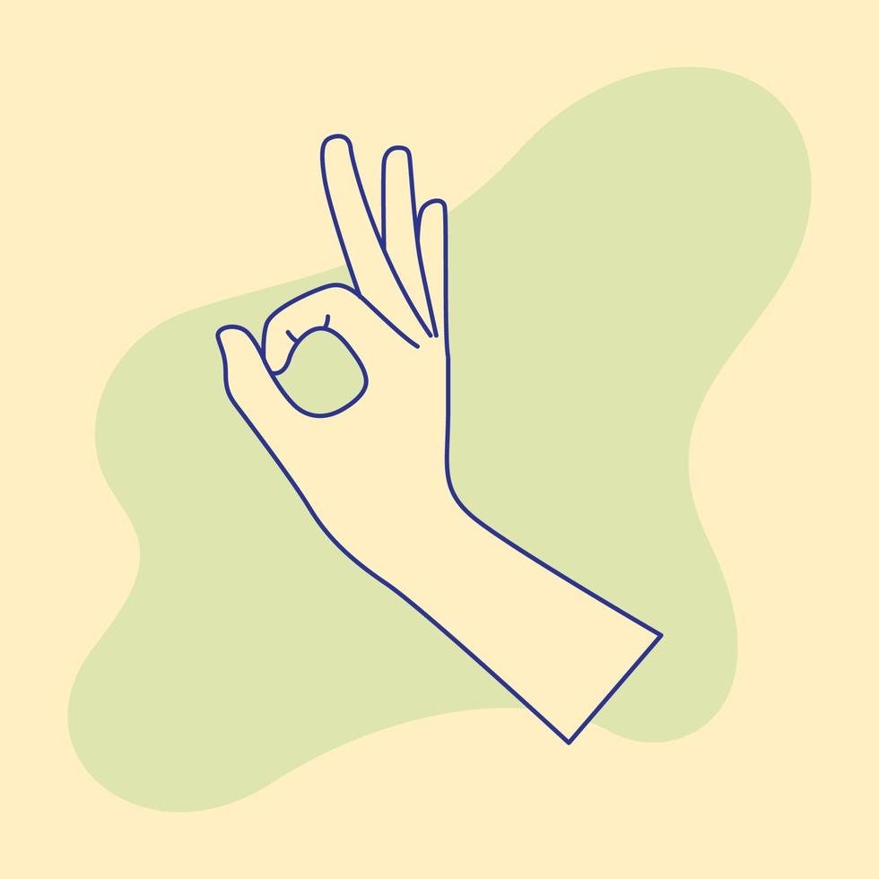 hand- gebaar tekening 5 vector