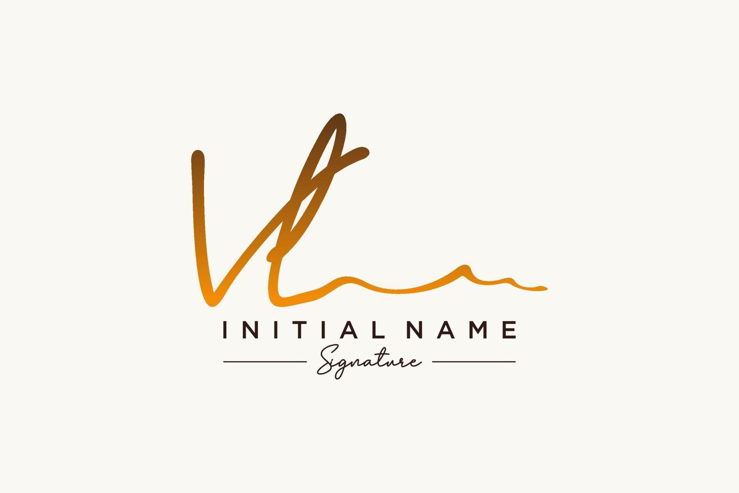 eerste vl handtekening logo sjabloon vector. hand- getrokken schoonschrift belettering vector illustratie.