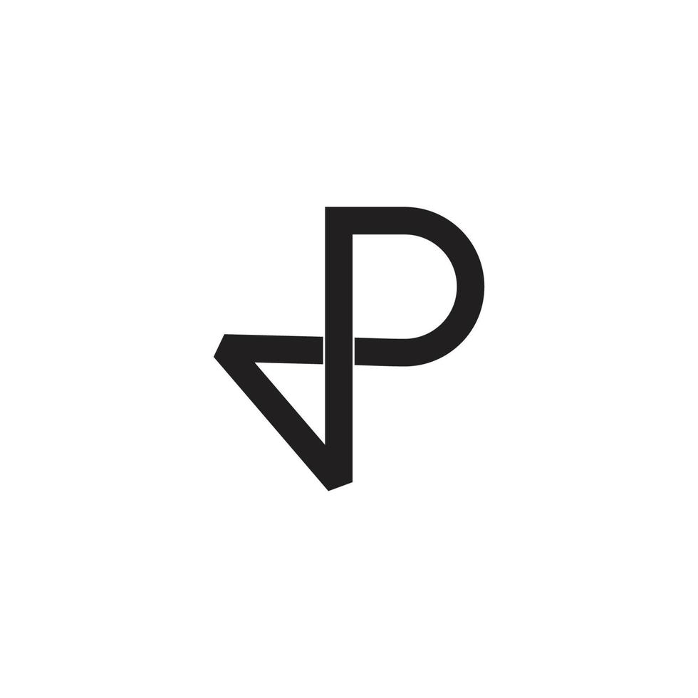 brief p oneindigheid gemakkelijk lijn logo vector