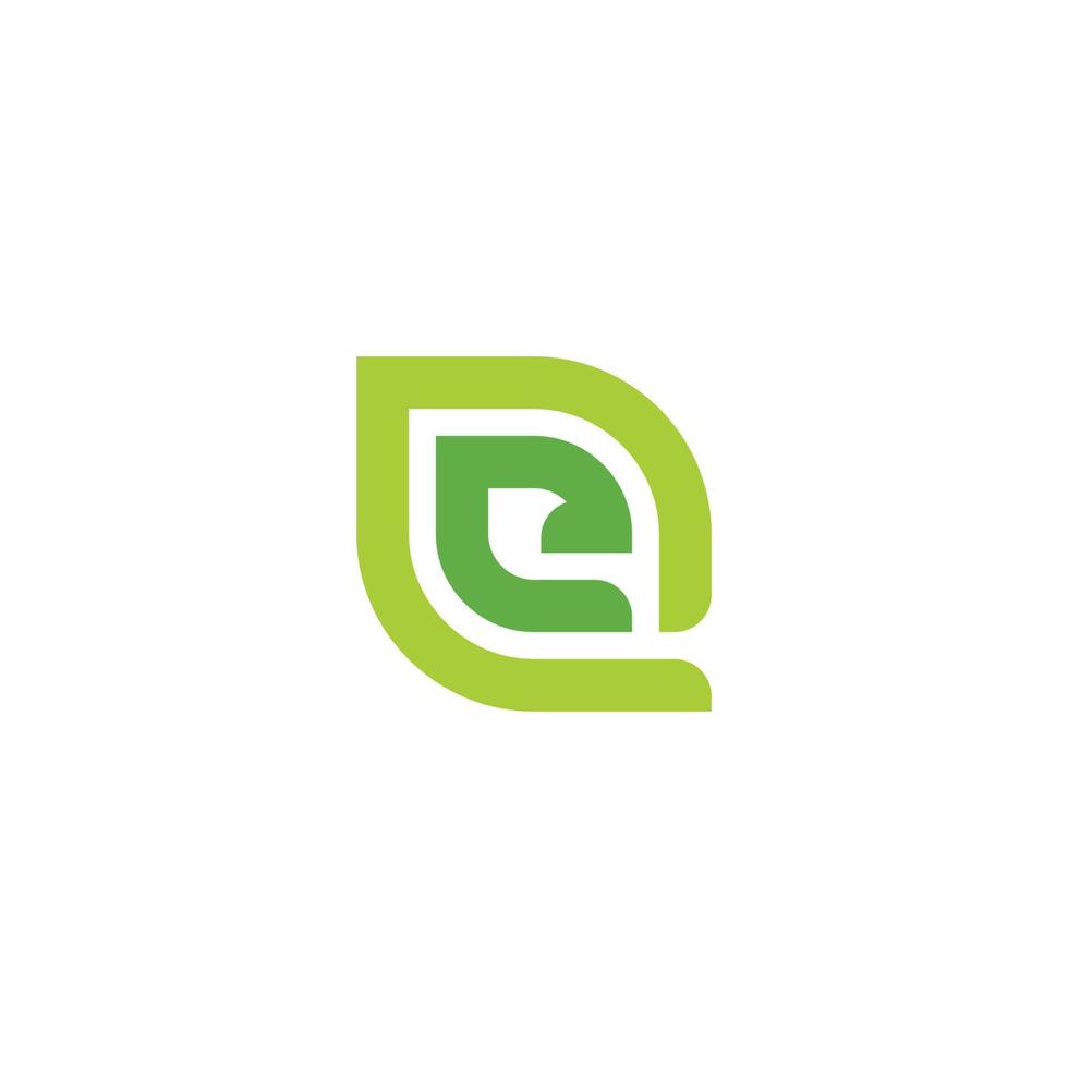 brief e meetkundig lijn blad kleurrijk logo vector