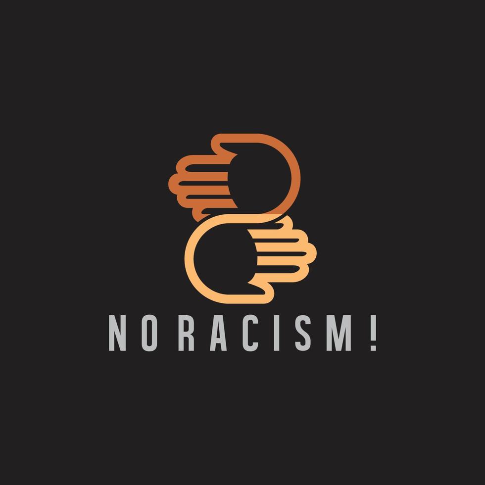 aantal twee Nee racisme symbool logo vector