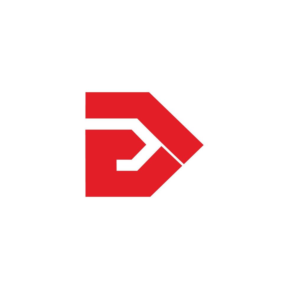 abstract brief e pijl gemakkelijk meetkundig logo vector