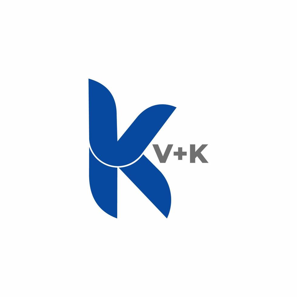 brief vk gemakkelijk gekoppeld meetkundig logo vector