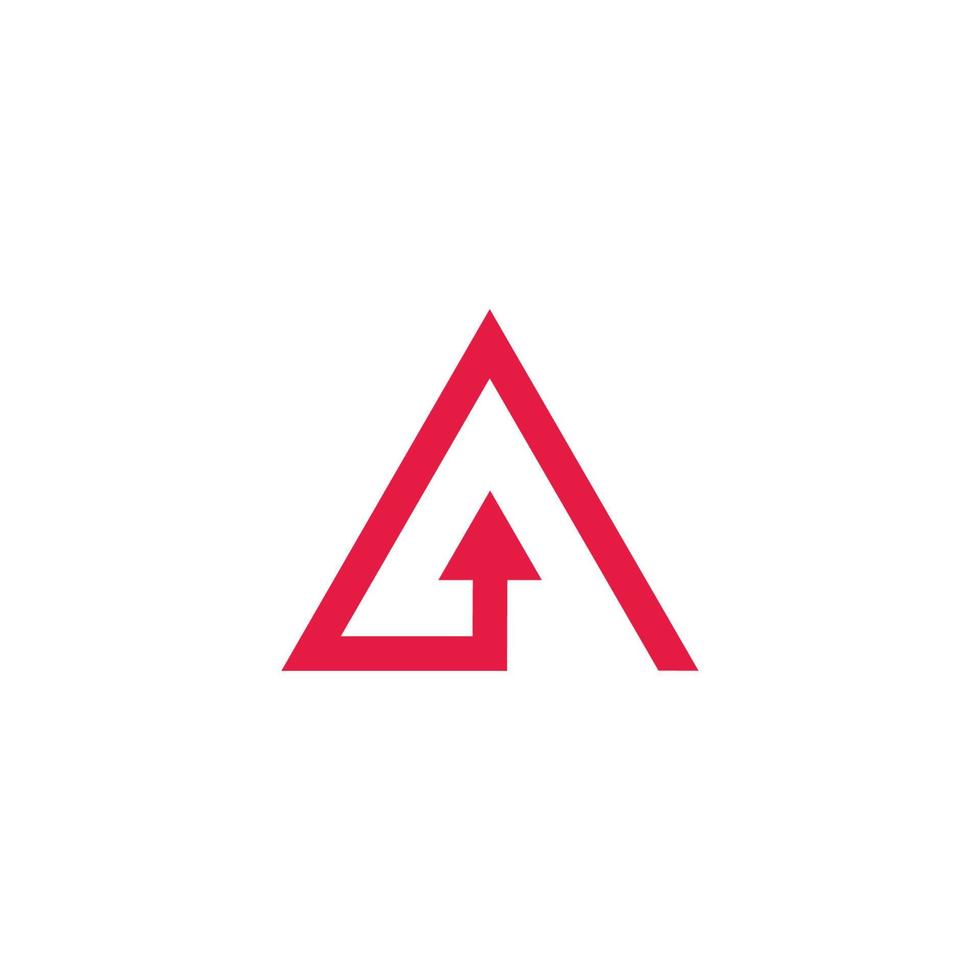 driehoek beweging pijl omhoog lineair logo vector