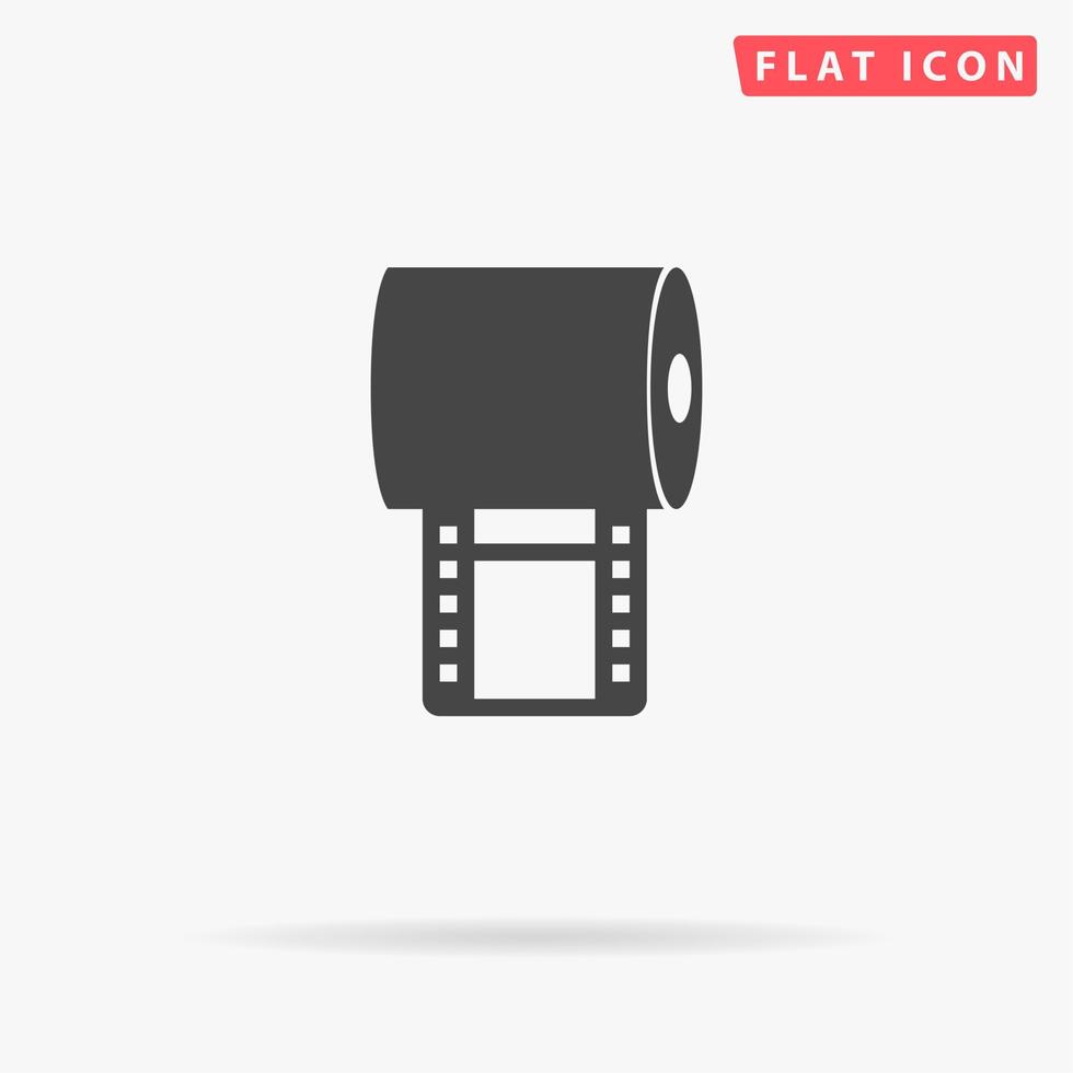 film strip. gemakkelijk vlak zwart symbool met schaduw Aan wit achtergrond. vector illustratie pictogram