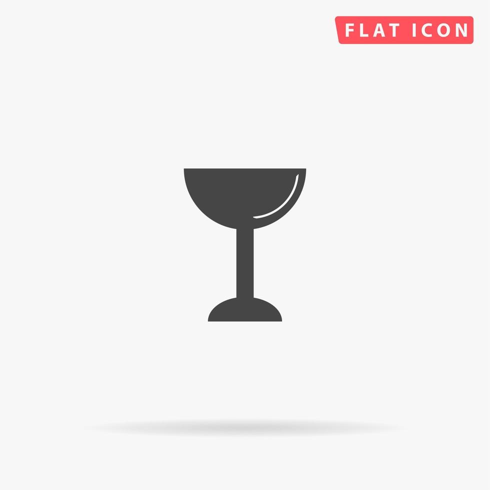 drinken - wijnglas. gemakkelijk vlak zwart symbool met schaduw Aan wit achtergrond. vector illustratie pictogram