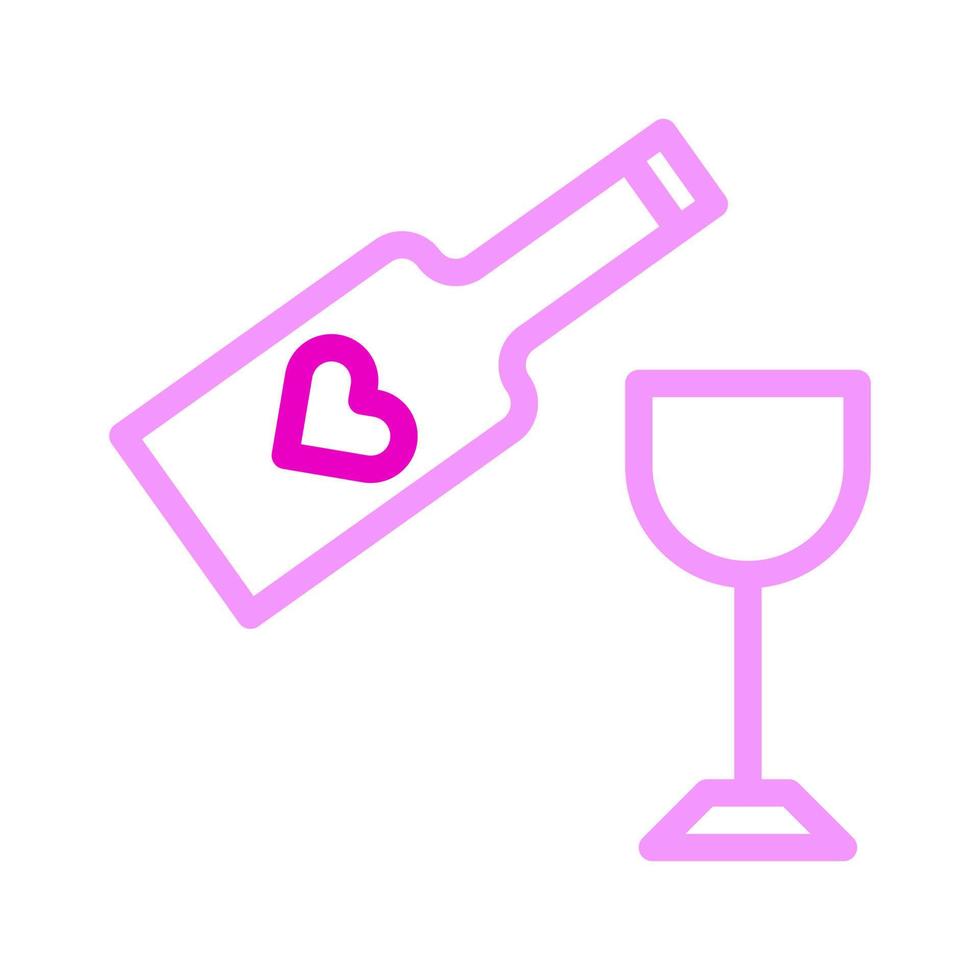 wijn con duokleur roze stijl Valentijn illustratie vector element en symbool perfect.