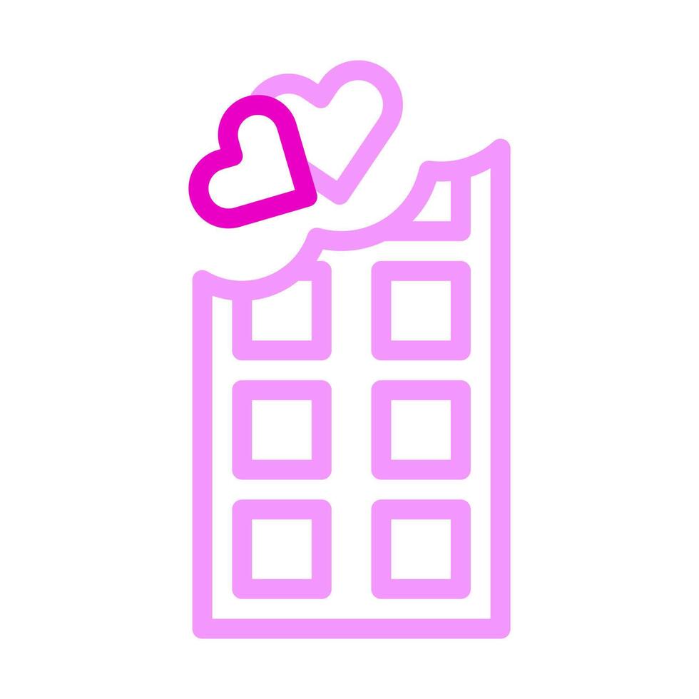 chocola icoon duokleur roze stijl Valentijn illustratie vector element en symbool perfect.