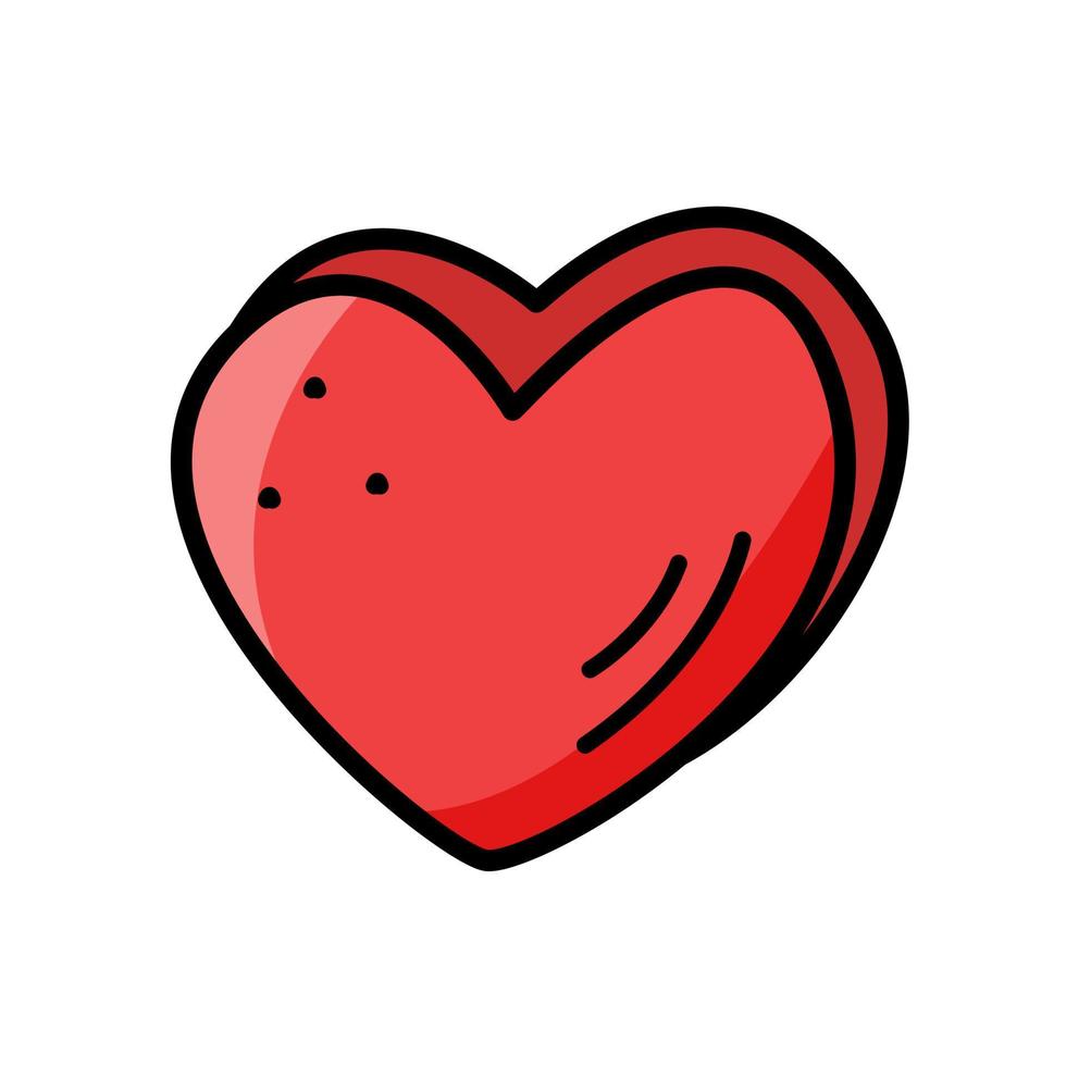 hart doodle vectorillustratie. tekening van een hart is een symbool van liefde, Valentijnsdag. vector