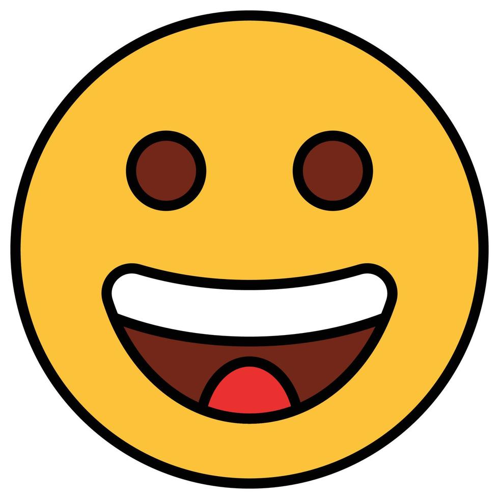gevulde kleur schets icoon voor emoji gezicht. vector