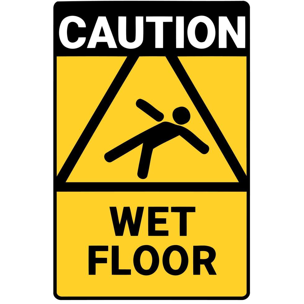 voorzichtigheid nat verdieping waarschuwing teken vector