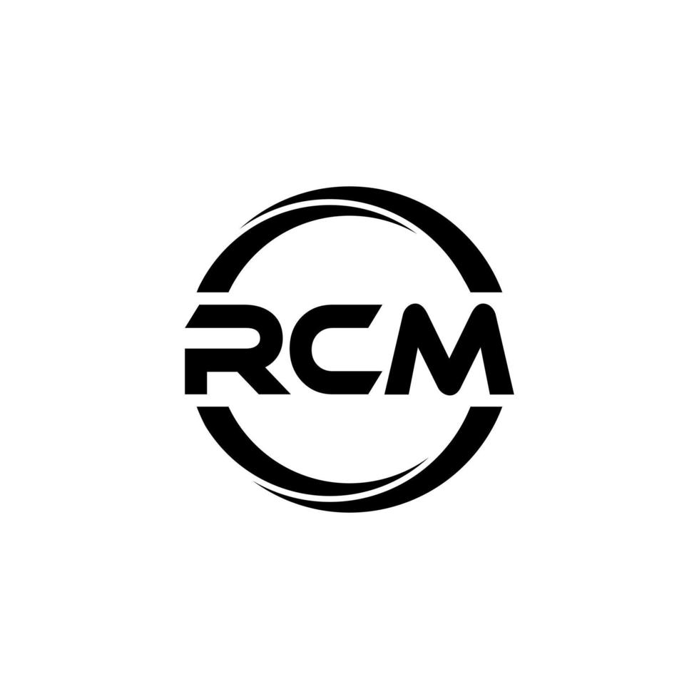 rcm brief logo ontwerp in illustratie. vector logo, schoonschrift ontwerpen voor logo, poster, uitnodiging, enz.