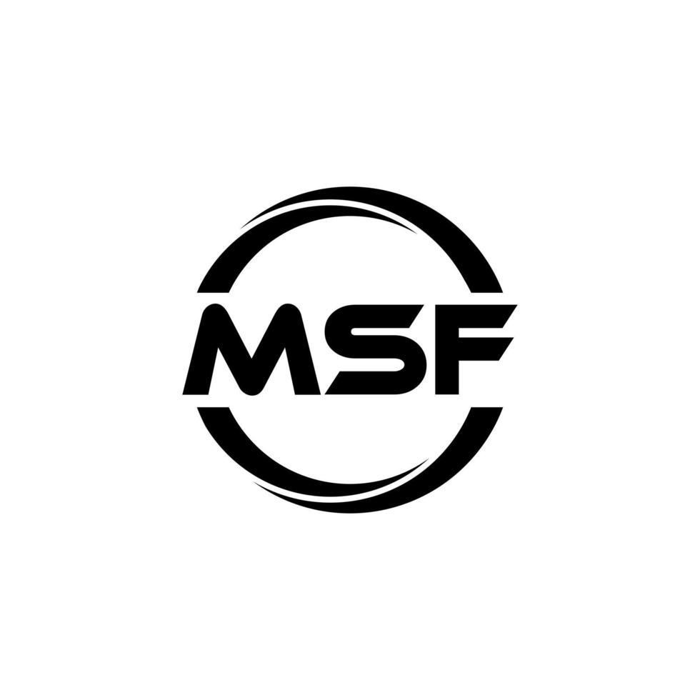 msf brief logo ontwerp in illustratie. vector logo, schoonschrift ontwerpen voor logo, poster, uitnodiging, enz.