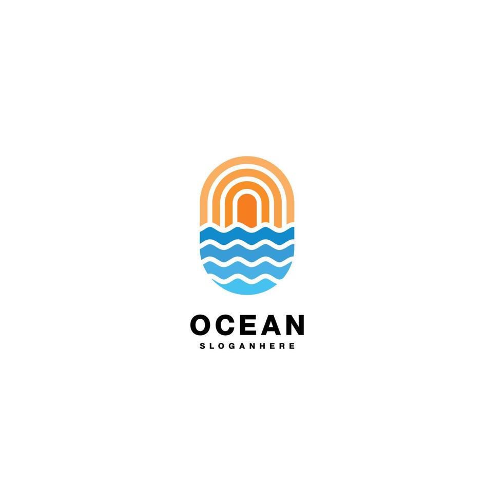 oceaan kader logo icoon ontwerp sjabloon kleurrijk vector