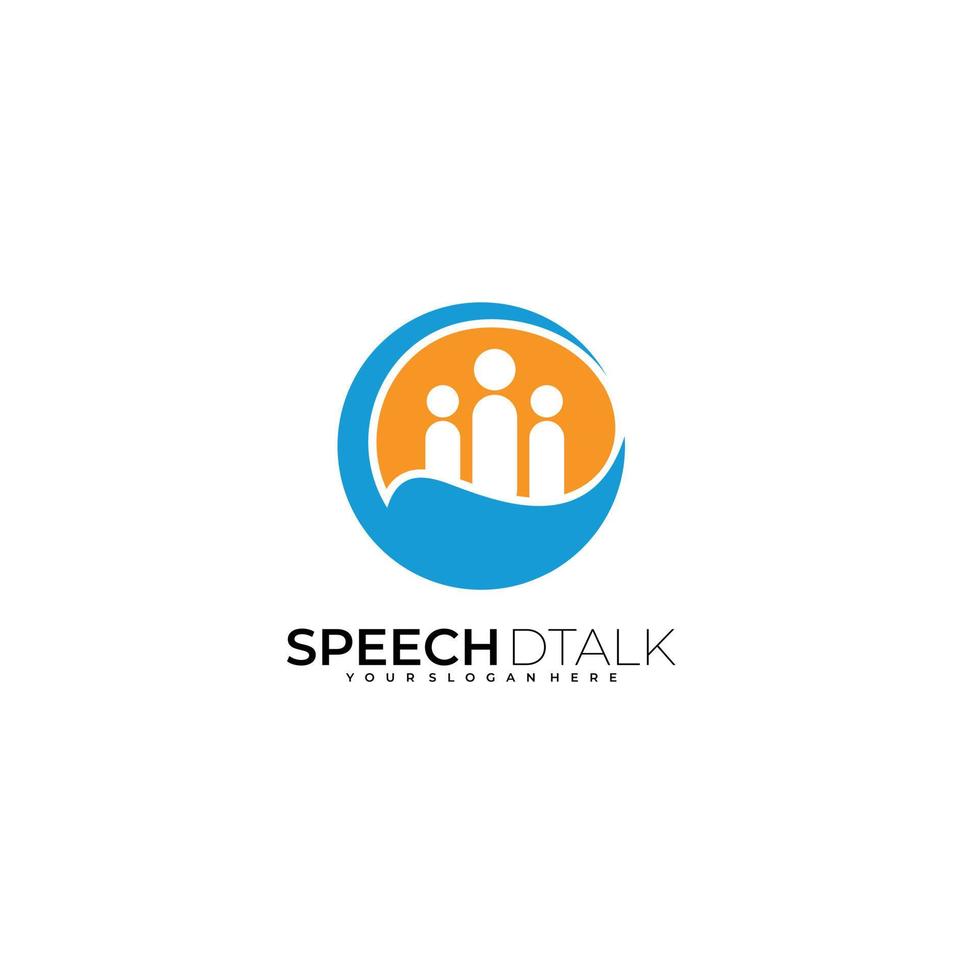toespraak praten logo sjabloon ontwerp vector illustratie