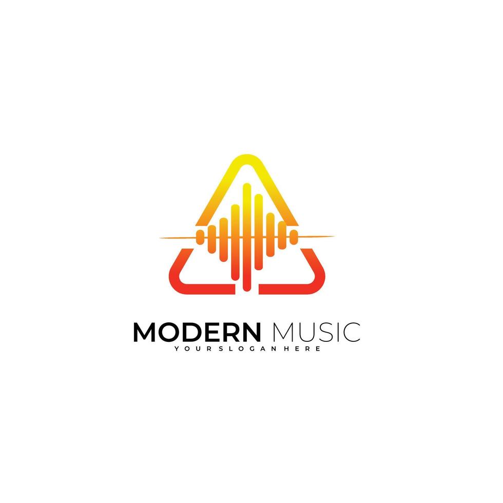driehoek muziek- logo modern ontwerp elegant helling kleur vector