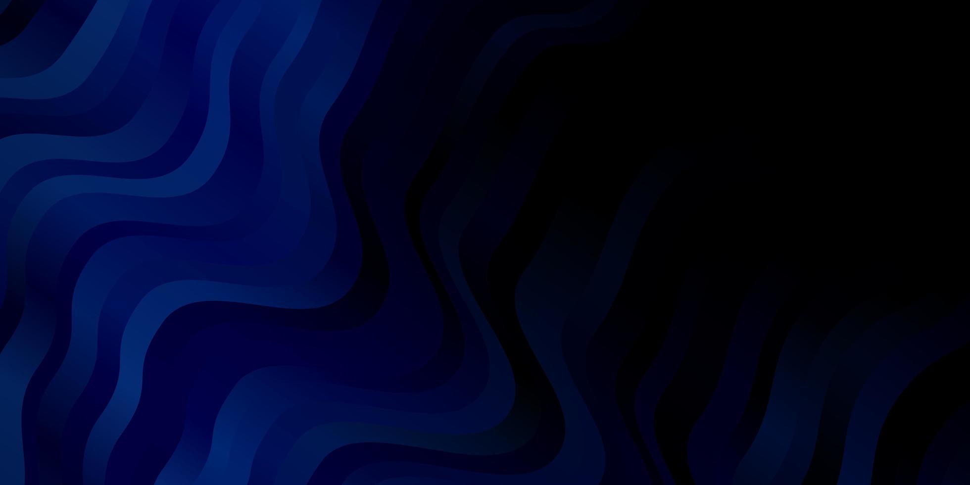 donkerblauwe vectorlay-out met krommen. vector