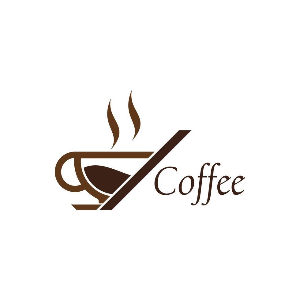 koffie glas logo vector