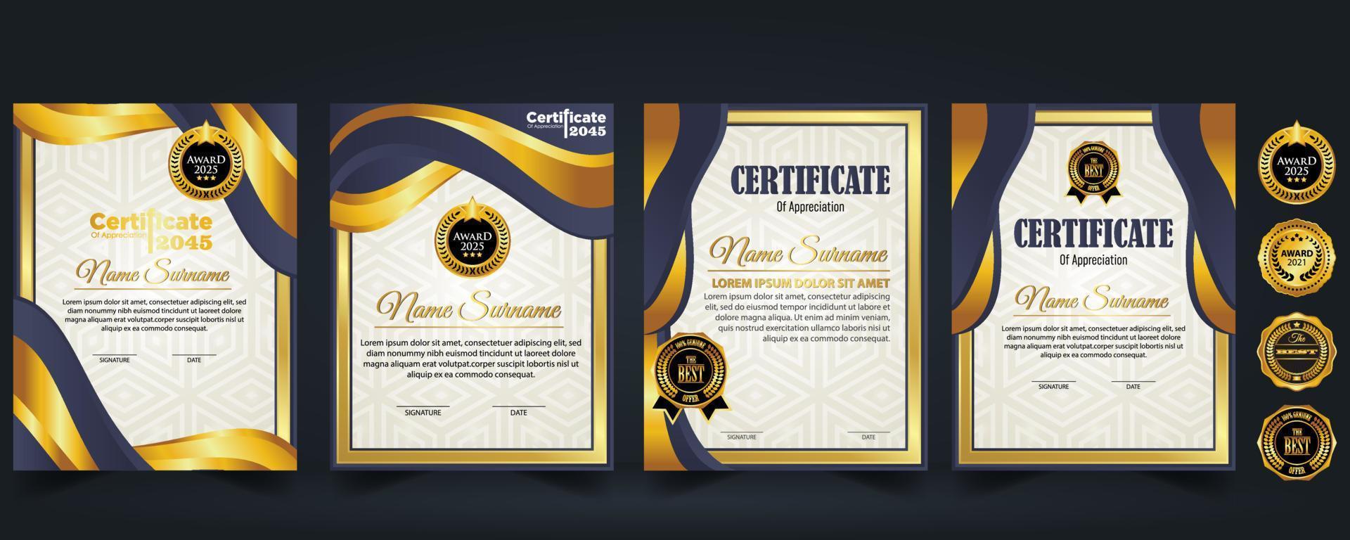 modern ontwerp certificaat lay-out concept. gemakkelijk elegant en luxueus elegant modern ontwerp diploma achtergrond vector prijs certificaat sjabloon ontwerp