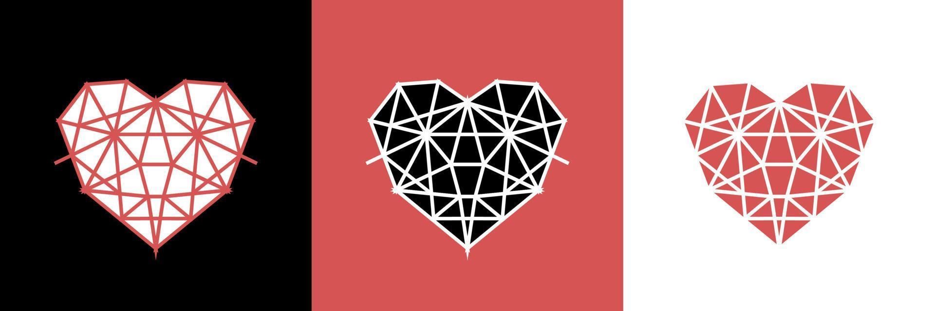 harten Valentijnsdag dag. ansichtkaarten. liefde ontwerp element. lijm de gewond hart. vector