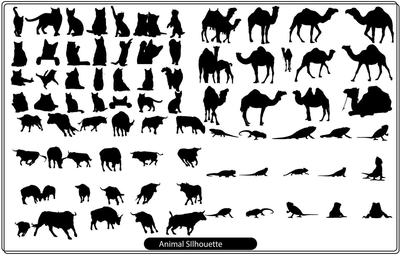 verzameling van dier silhouetten Aan een wit achtergrond vector