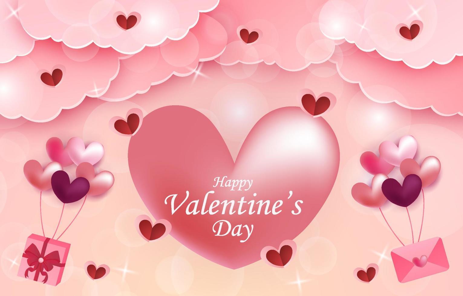 Valentijn achtergrond met hart vormig element vector