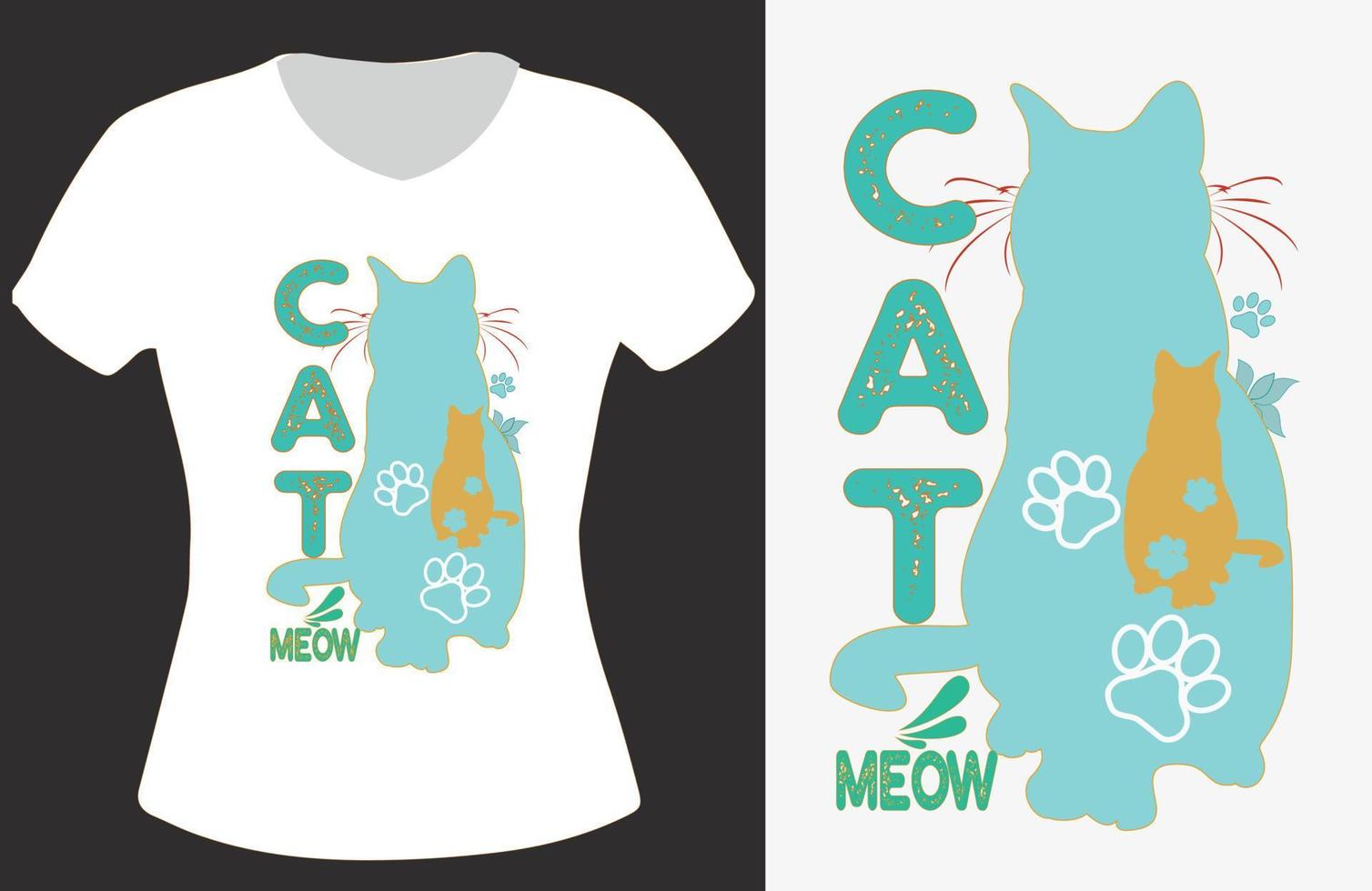 kat t-shirt ontwerp. kat mauw t-shirt ontwerp. vector