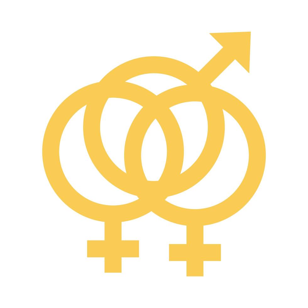 biseksuele vrouw geslacht symbolen van seksuele geaardheid stijlicoon vector