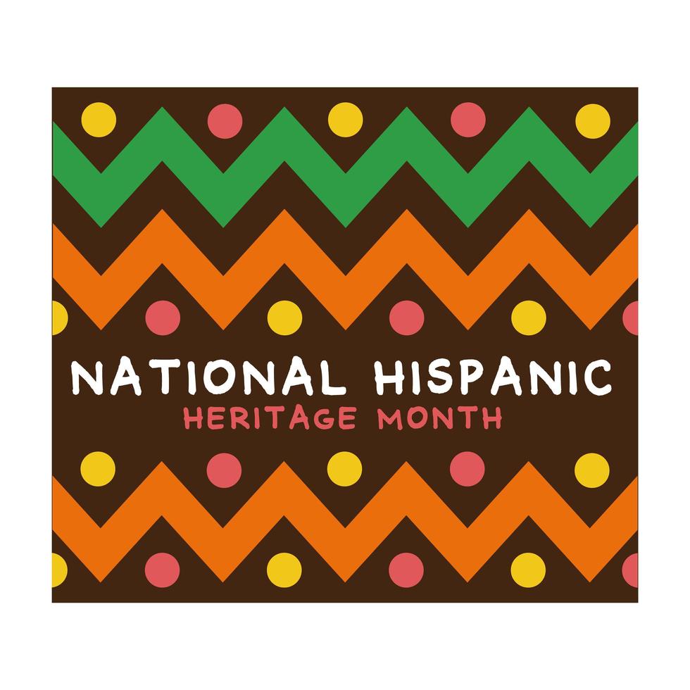 nationale hispanic erfgoed belettering met verf frame platte stijlicoon vector