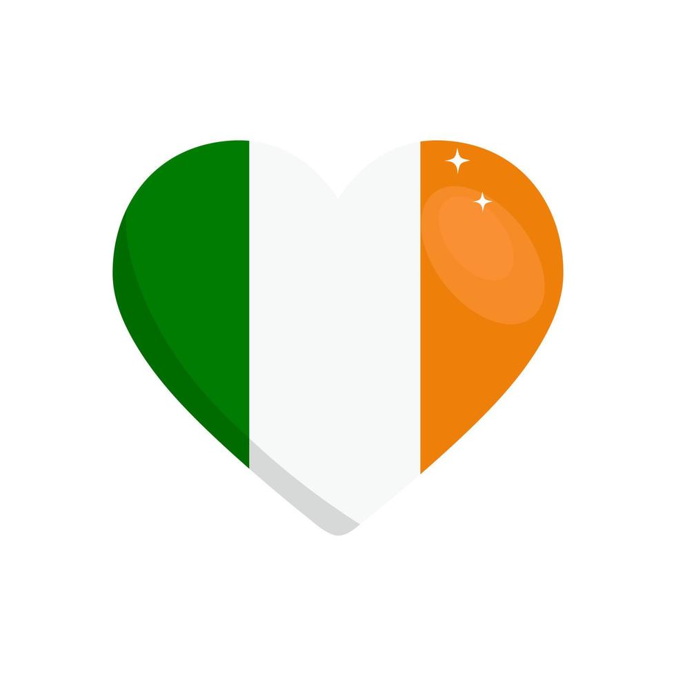 illustratie van Ierland vlag in hart vorm geïsoleerd Aan wit achtergrond. ik liefde Ierland. vector