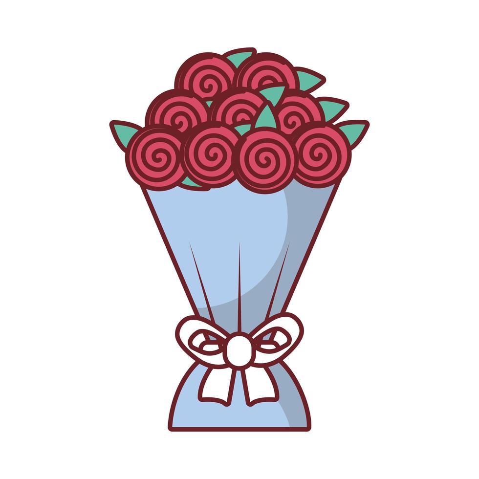 Valentijnsdag rozen boeket pictogram vector