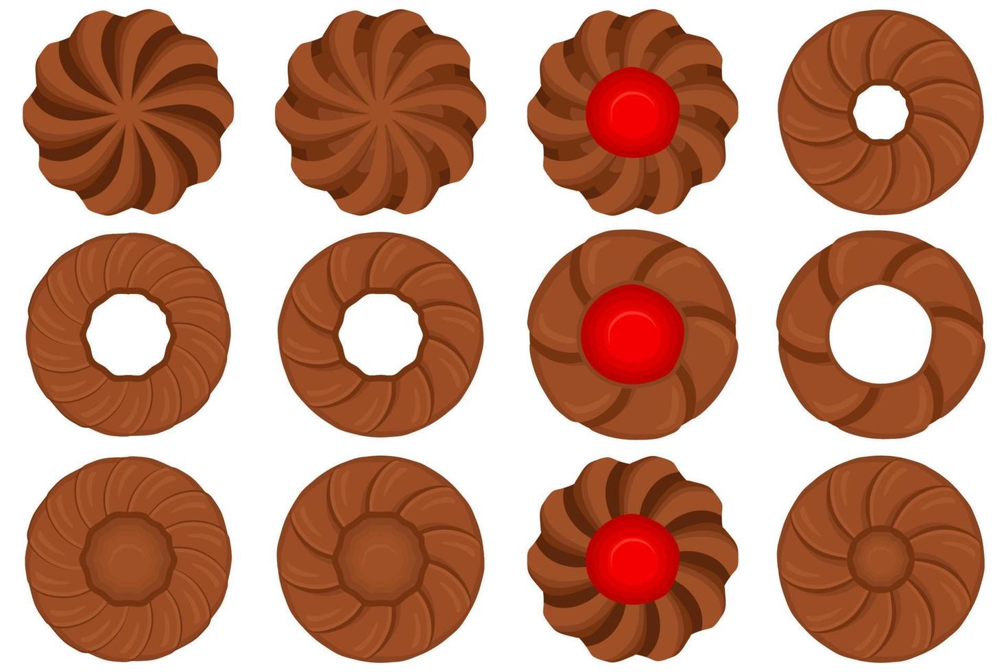 groot reeks eigengemaakt koekje verschillend smaak in gebakje biscuit vector