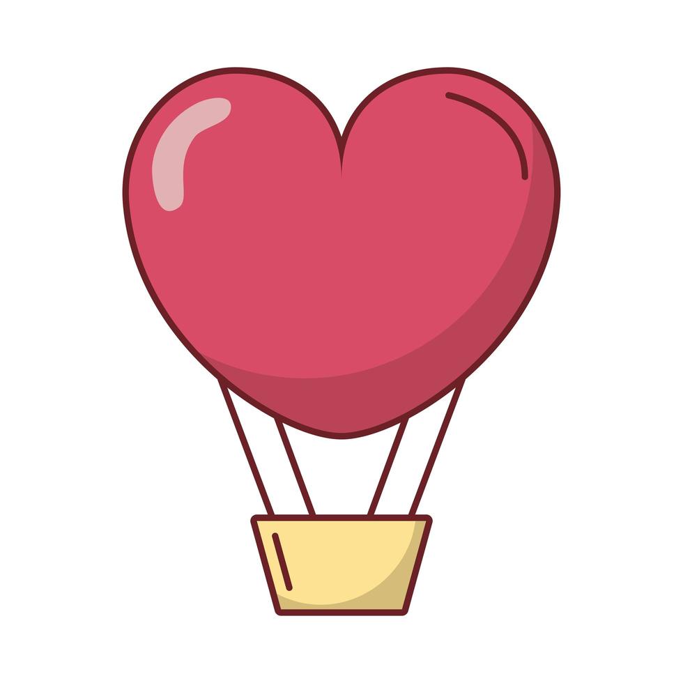 Valentijnsdag hete luchtballon vector