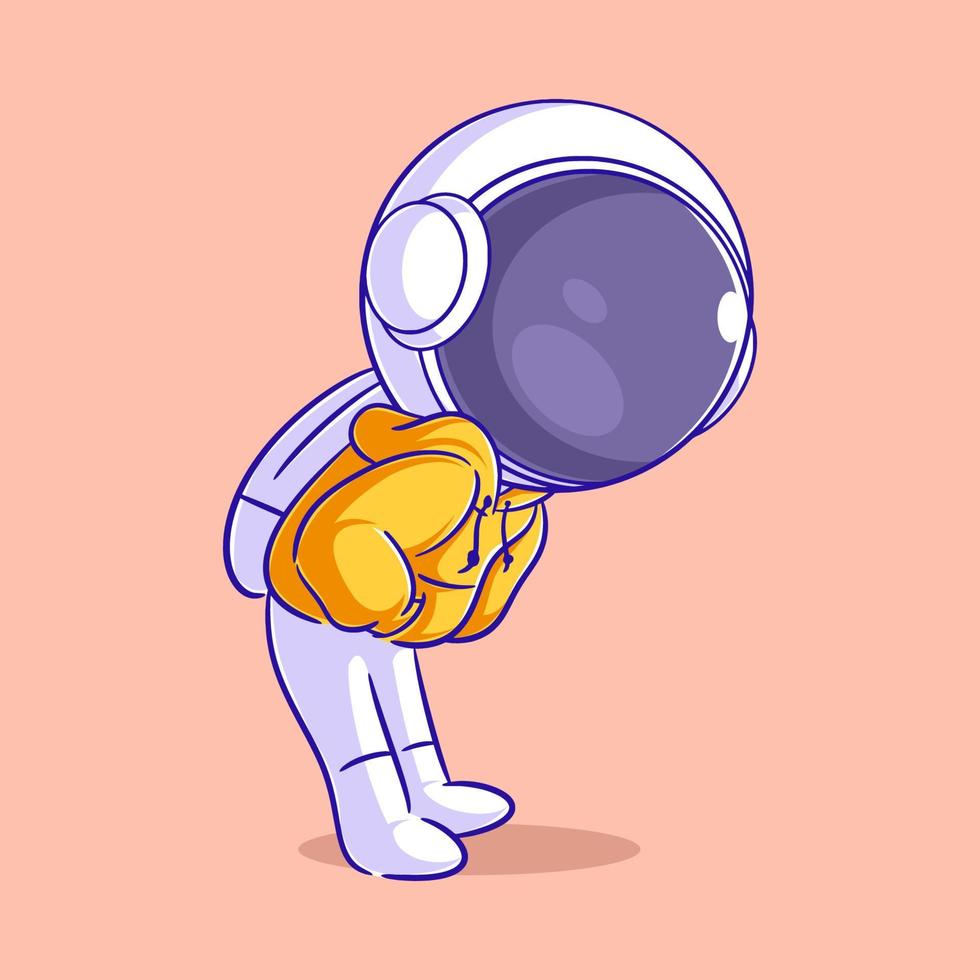 astronaut vervelend een geel jasje vector