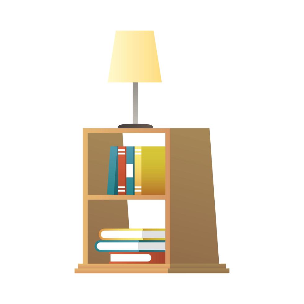 lamp op houten boekenkast vectorillustratie vector