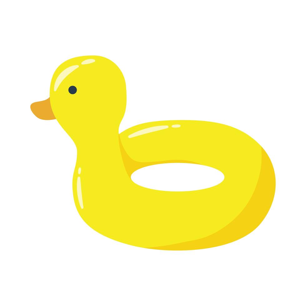 float ducky beach platte stijlicoon vector