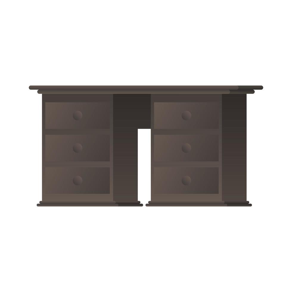 zwarte houten dressoir pictogram vectorillustratie vector